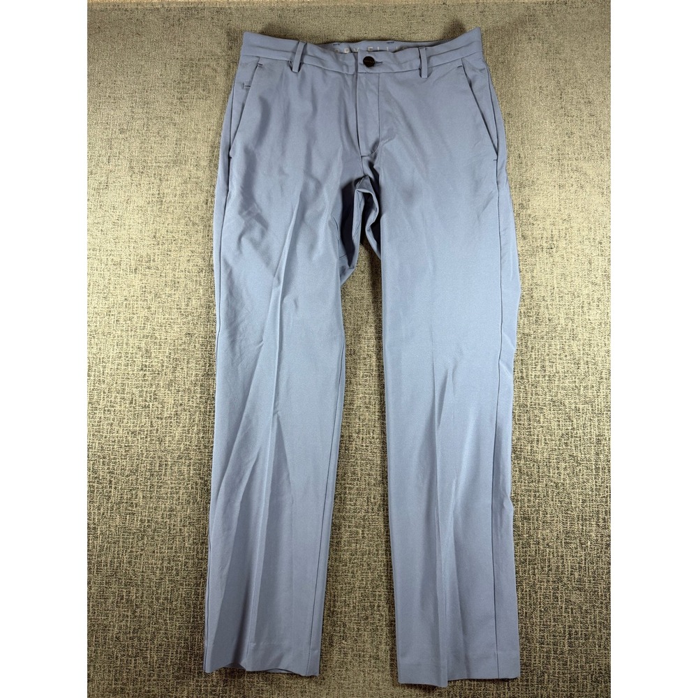 Perry Ellis Tech Works Slim Fit Pants Mens 30x30 Light Blue Stretch Dress Chinos